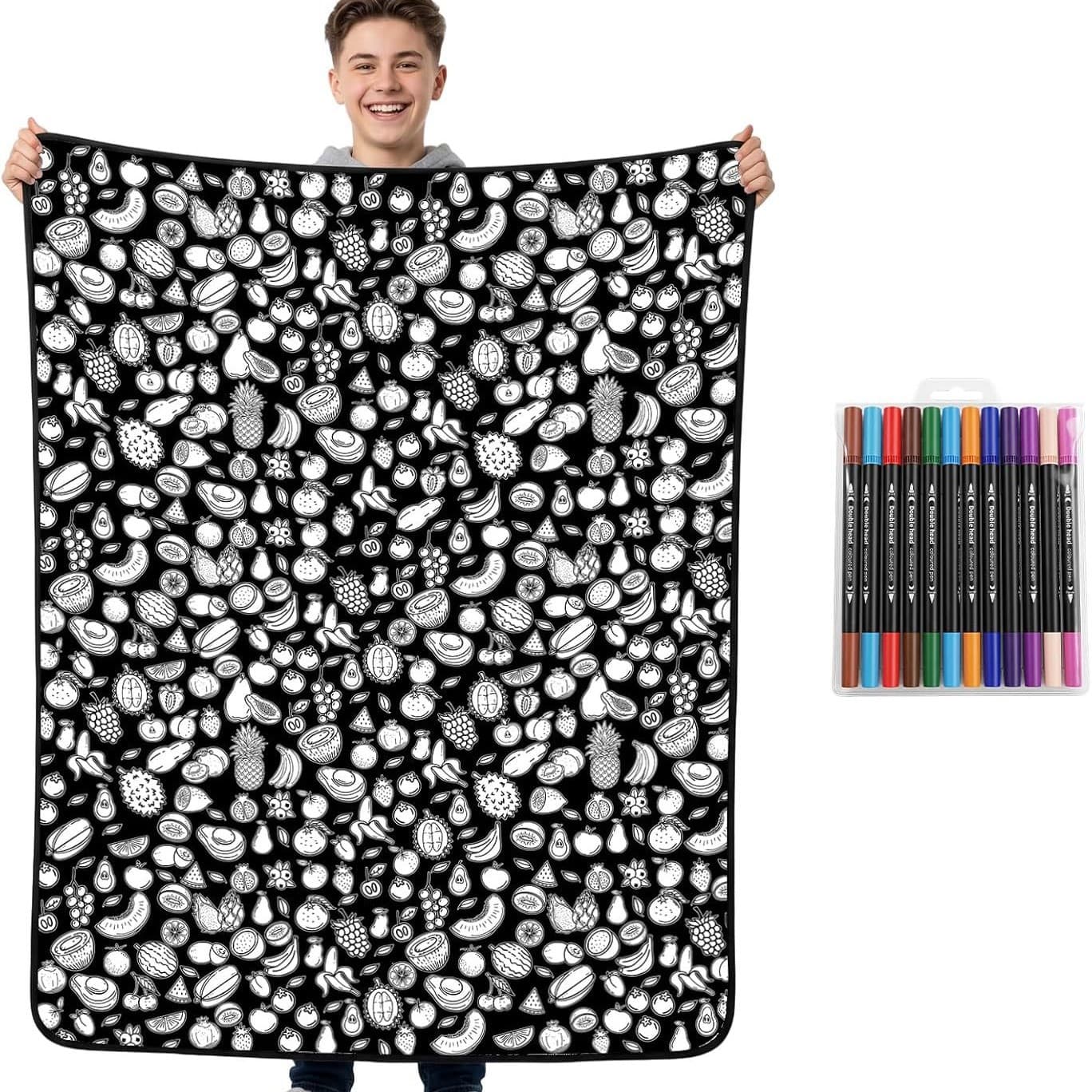 Cross-Border New DIY Graffiti Blanket Adult Coloring Blanket Coloring Blanket Children's Parent-Child Coloring Blanket