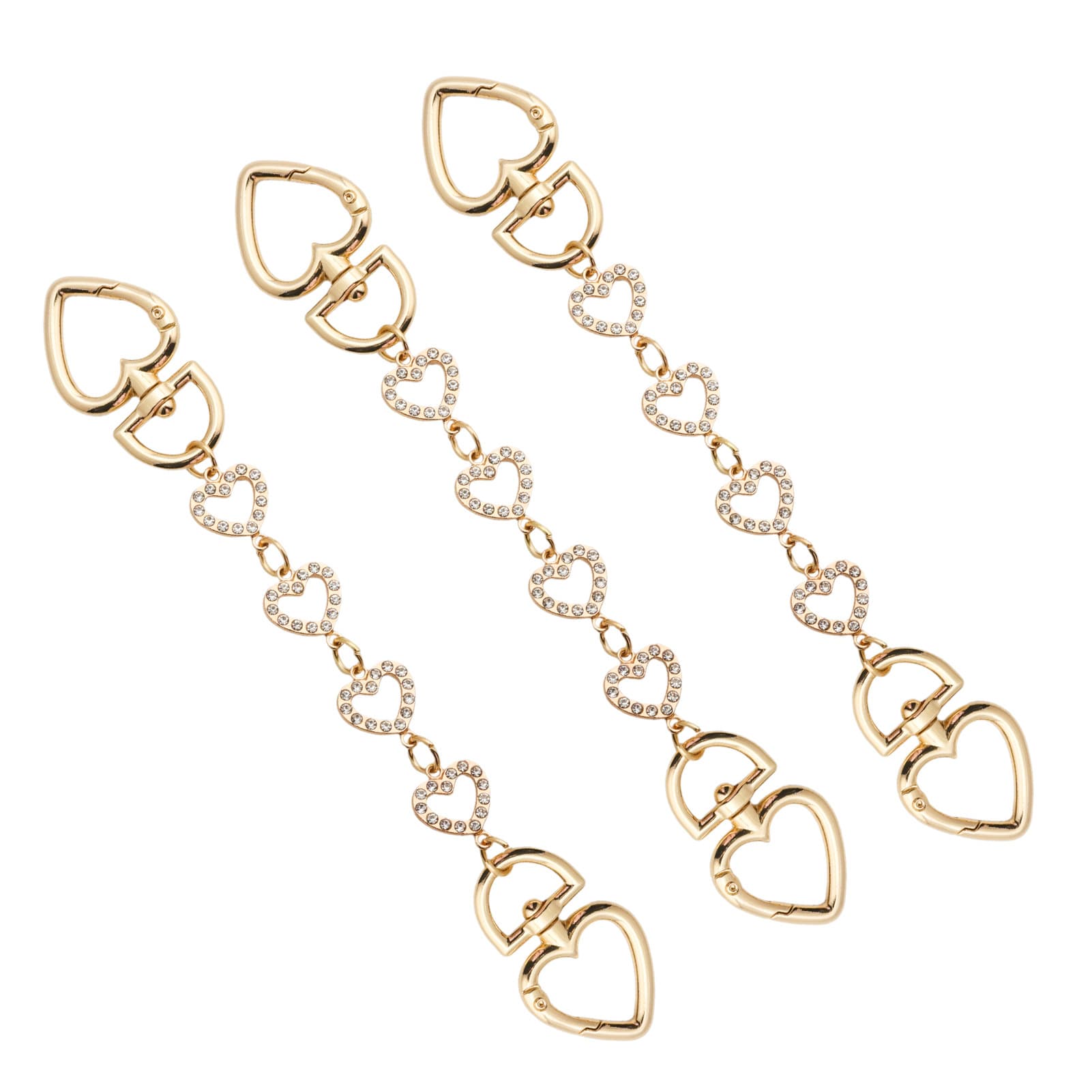 Cross-border Source Women's Heart-Shaped Rhinestone Bag Extension Chain Decorative Chain Metal Cute Luggage Accessory Pendant Chain