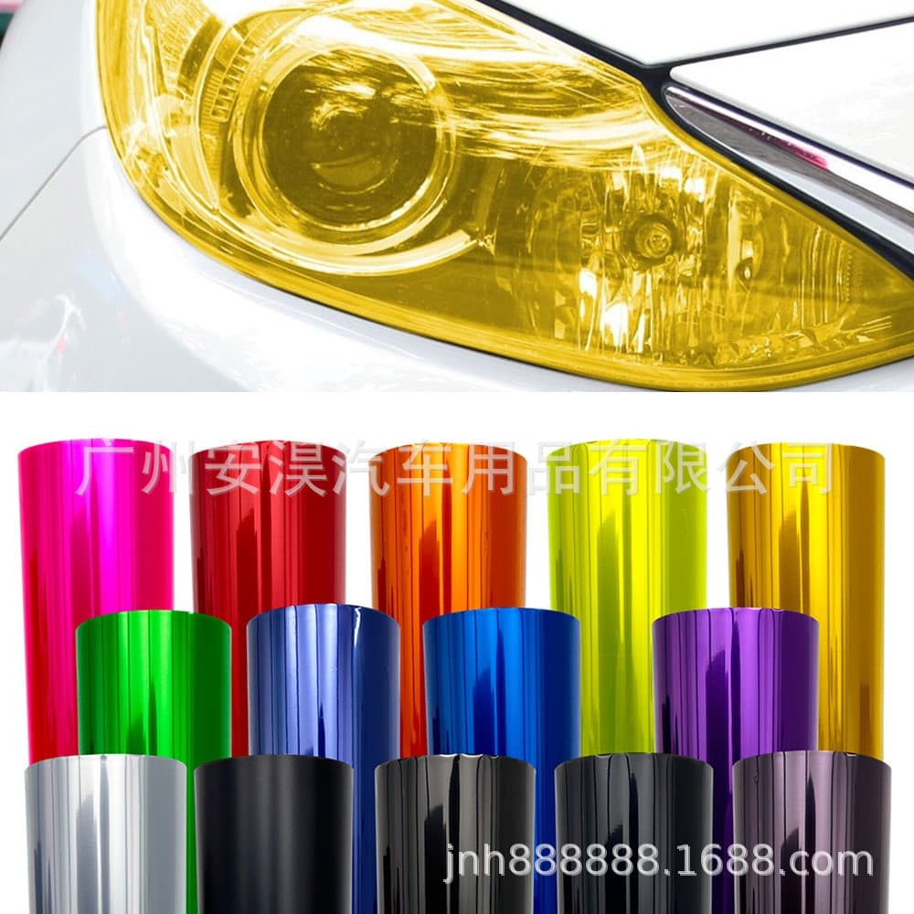 Laser Honeycomb 3D Car Headlight Color Change Film Black Glossy Holographic Chameleon Transparent Light Protective Film Sticker