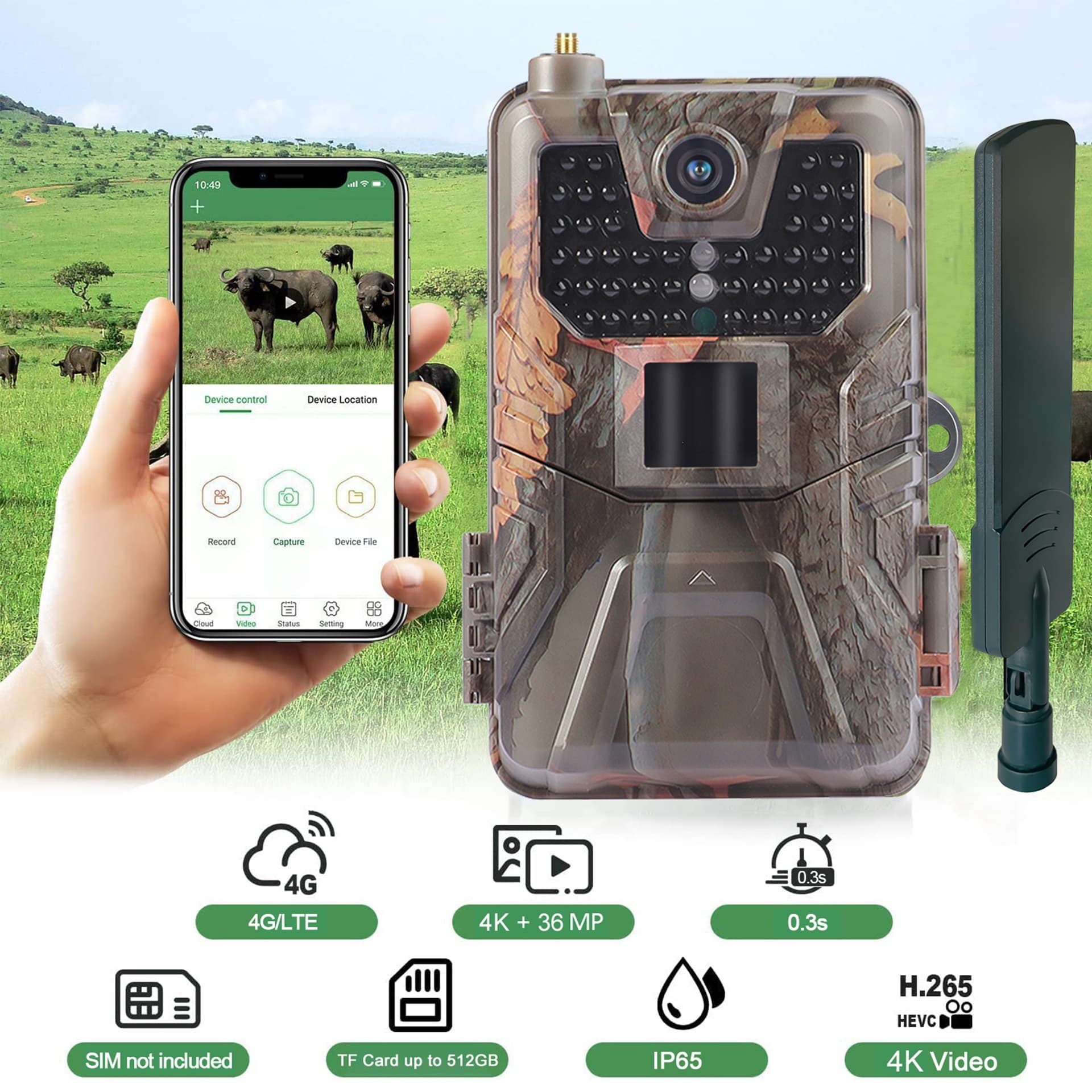 36MP 4K MMS Version Outdoor Trail Camera HC-900Pro Supports FTP/Email LIVE VIDEO