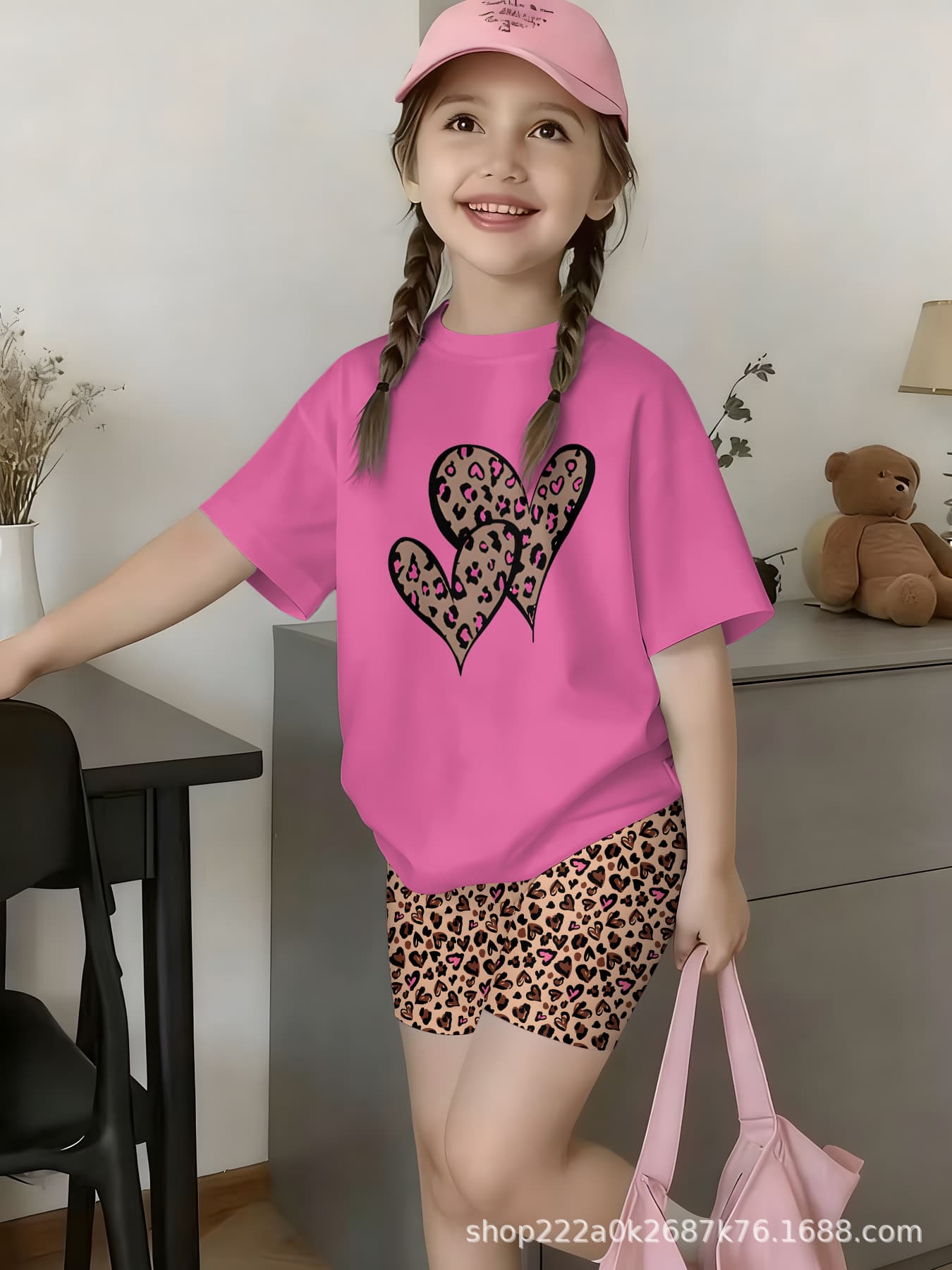New Star Print Pajama Set for Girls, Sweet and Cute Short Sleeve Set, Spring and Summer Homewear, Cross-border Europe and America Style