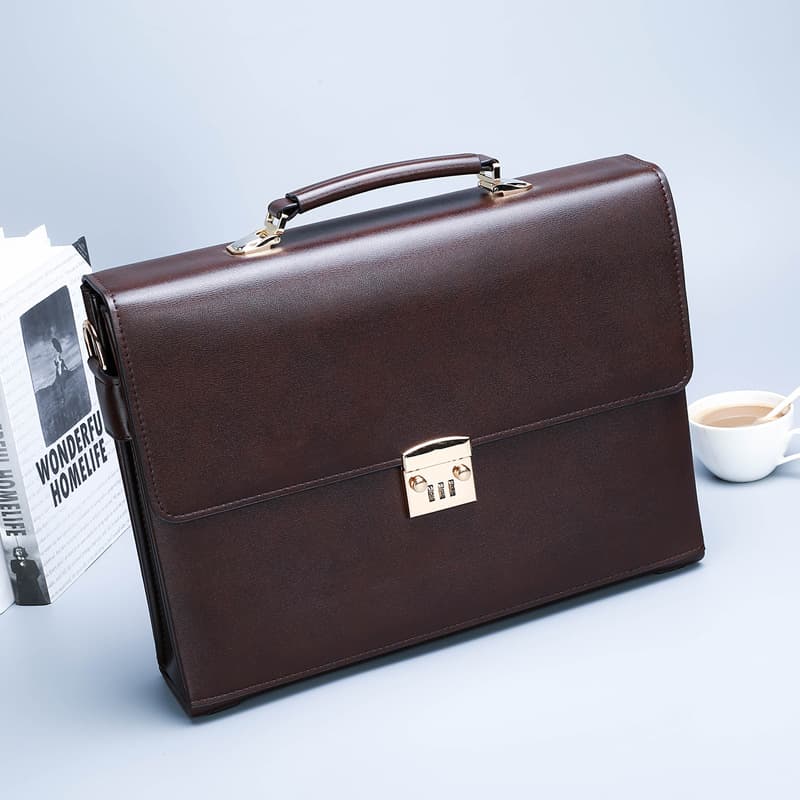 New Cross-border Minimalist Men's Business Laptop Briefcase with Combination Lock, Large Capacity Executive Work Bag