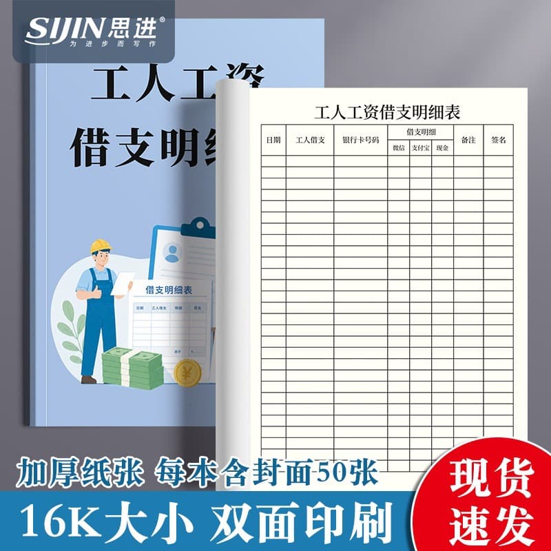 Detailed list of workers' wages and debits. Detailed list of company and factory employees' debits and wages registered in the issuance of debits.