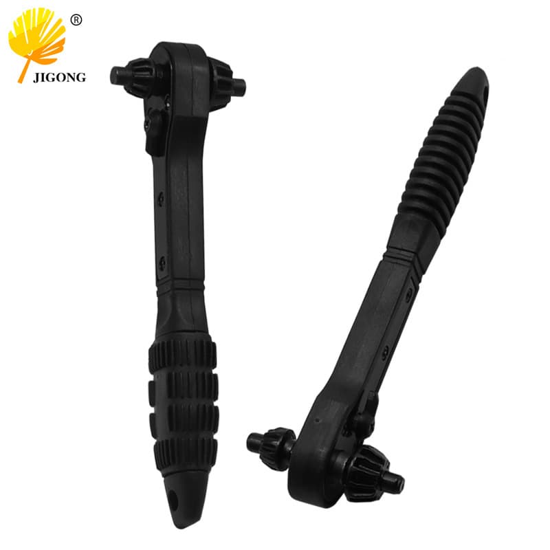 2-in-1 Drill Chuck Key Wrench Black Quick Ratchet Wrench Double-ended Dual-purpose Wrench Hardened New Model