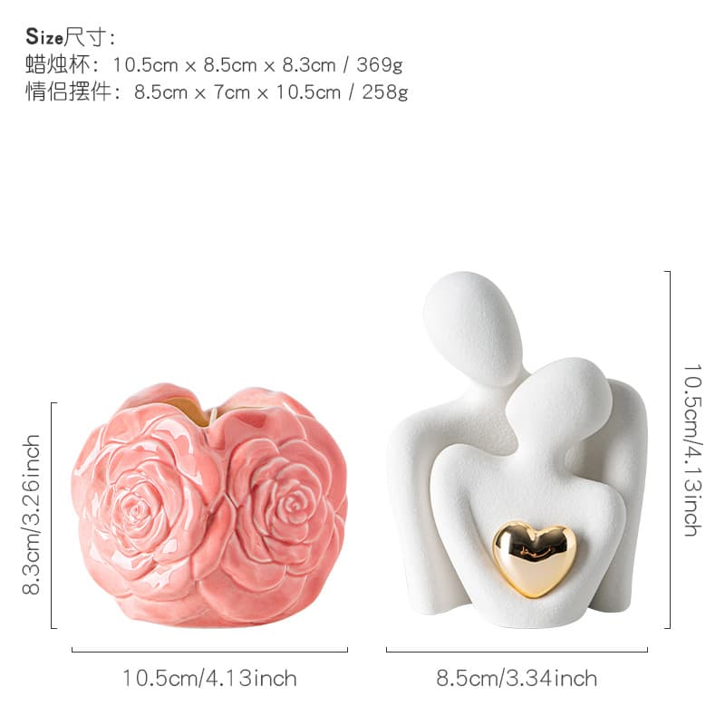 New Cross-Border Romantic Scented Candle Jar Birthday Gift Rose Wax Indoor Home Decoration Porcelain Fragrance Candle Cup