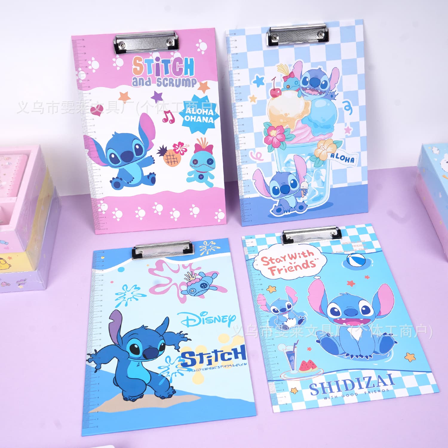 New Lilo and Stitch A4 board clip cartoon Stitch multi-functional writing pad essential for primary school students' exams