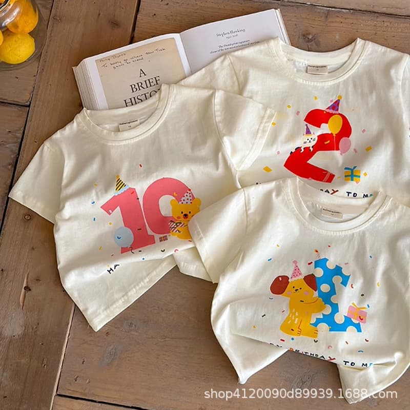 Pure Cotton Kids Cartoon Print Short Sleeve T-Shirt Boys Summer Clothing Girls Top Baby Half Sleeve Summer Style Children's Wear