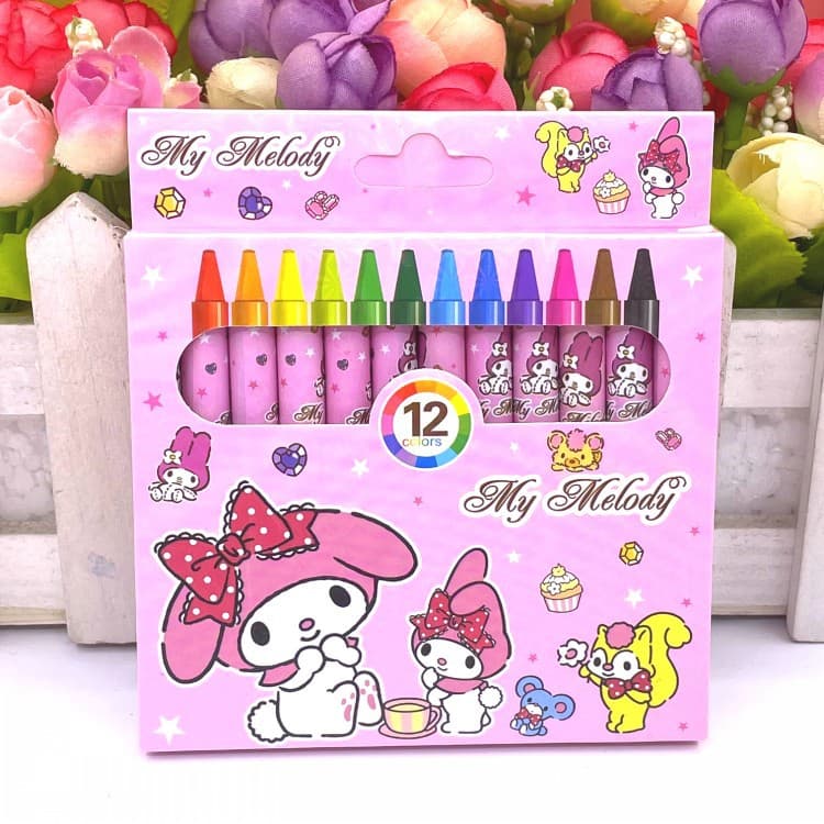 Cute Cartoon Capybara 12-Color Crayons for Kids Drawing and Coloring, Non-Toxic, No-Mess Coloring Pens