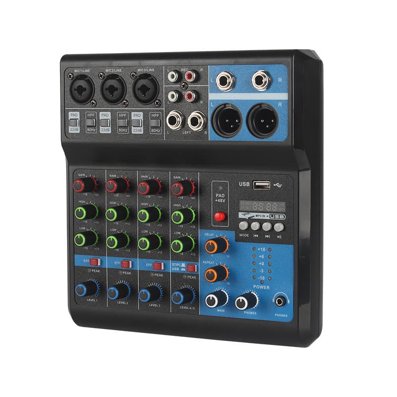 5-Channel Mixing Console for Live Streaming Recording DJ, USB Bluetooth Audio Interface for Phones and Computers with Speaker Monitoring, External
