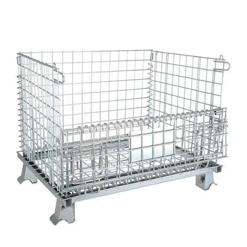 Foldable Metal Frame Express Storage Cage, Butterfly Logistics Cart with Mesh Design, Wholesale Wheeled Cages
