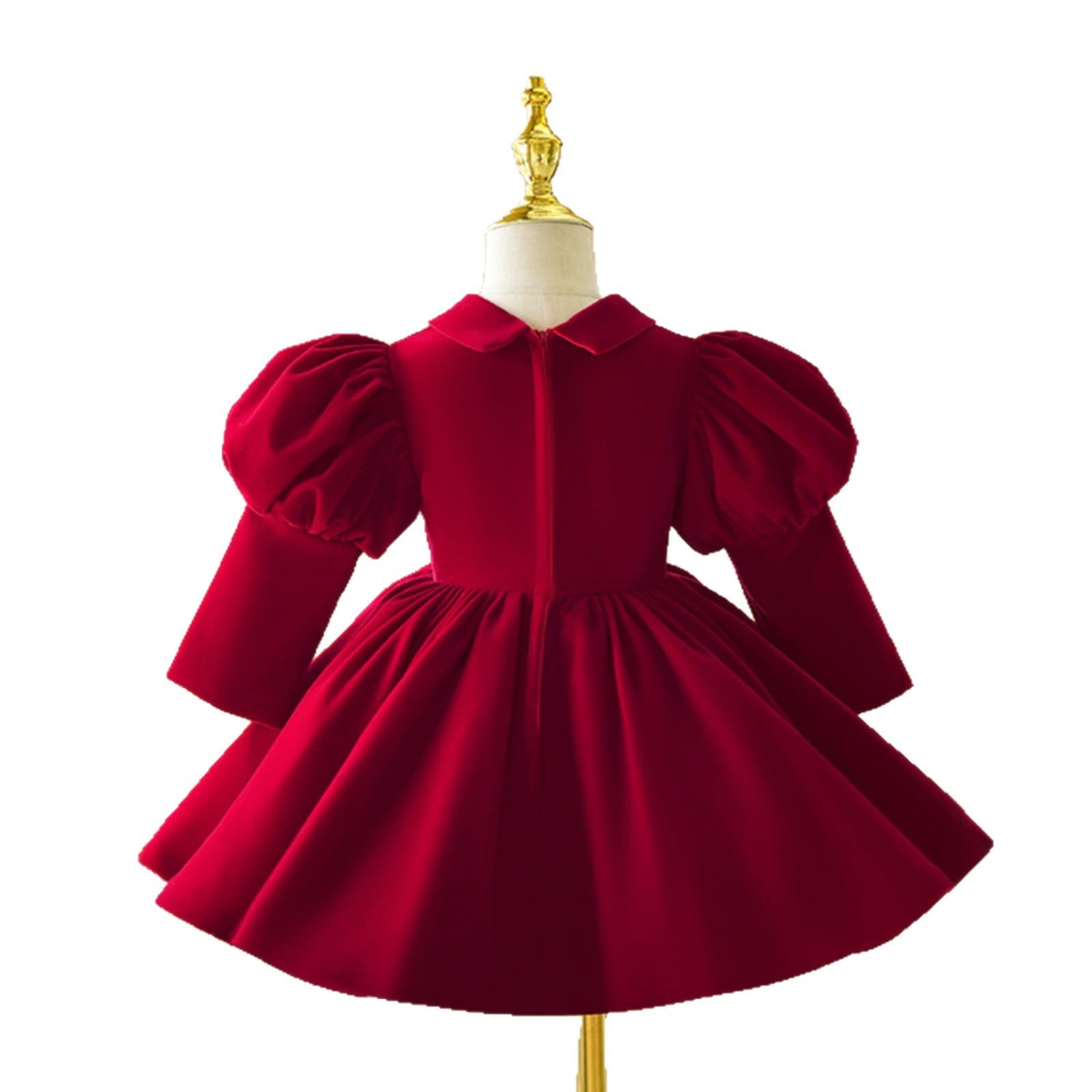 Children's Red High-End Performance Costume Girls' Birthday Princess Dress Baby Girl First Birthday Host Piano Performance Formal Dress