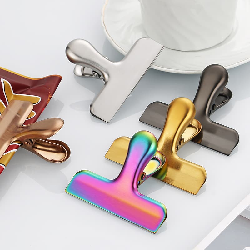 Stainless Steel Sealing Clip Kitchen Food Preservation Bag Clip Snack Moisture-Proof Sealing T-Shaped Clip Multi-Purpose File Small Clip