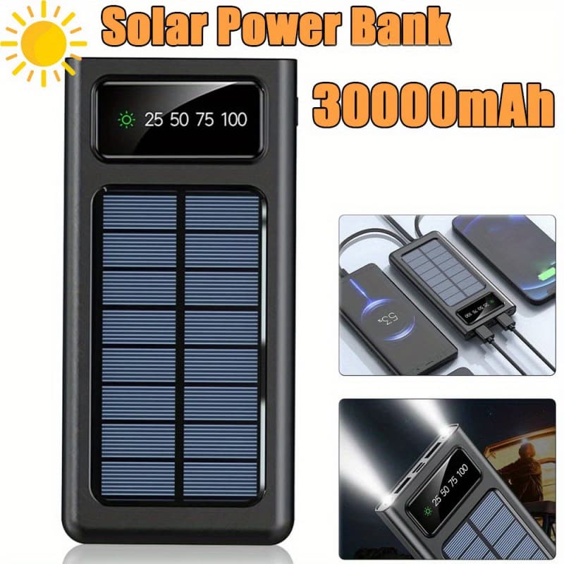 2026 New Model Cross-Border Dropshipping Upgraded 30000mAh USB Portable Solar External Power Supply Box