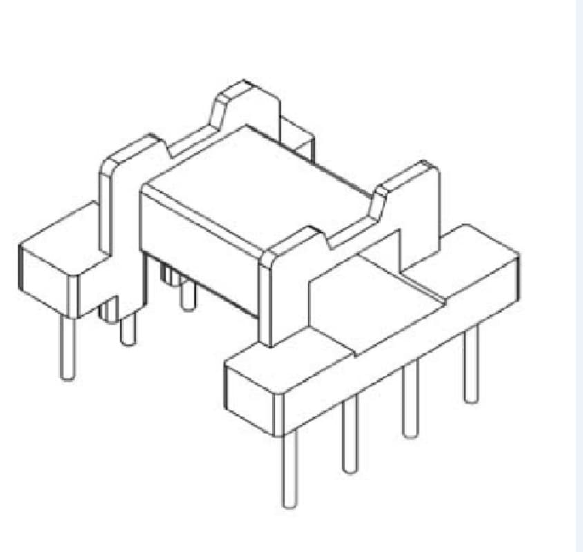 EFD15 High Frequency Power Supply Frame, EFD15 Transformer Frame, EFD15 Horizontal Frame, Straight-through 4+4 Pin