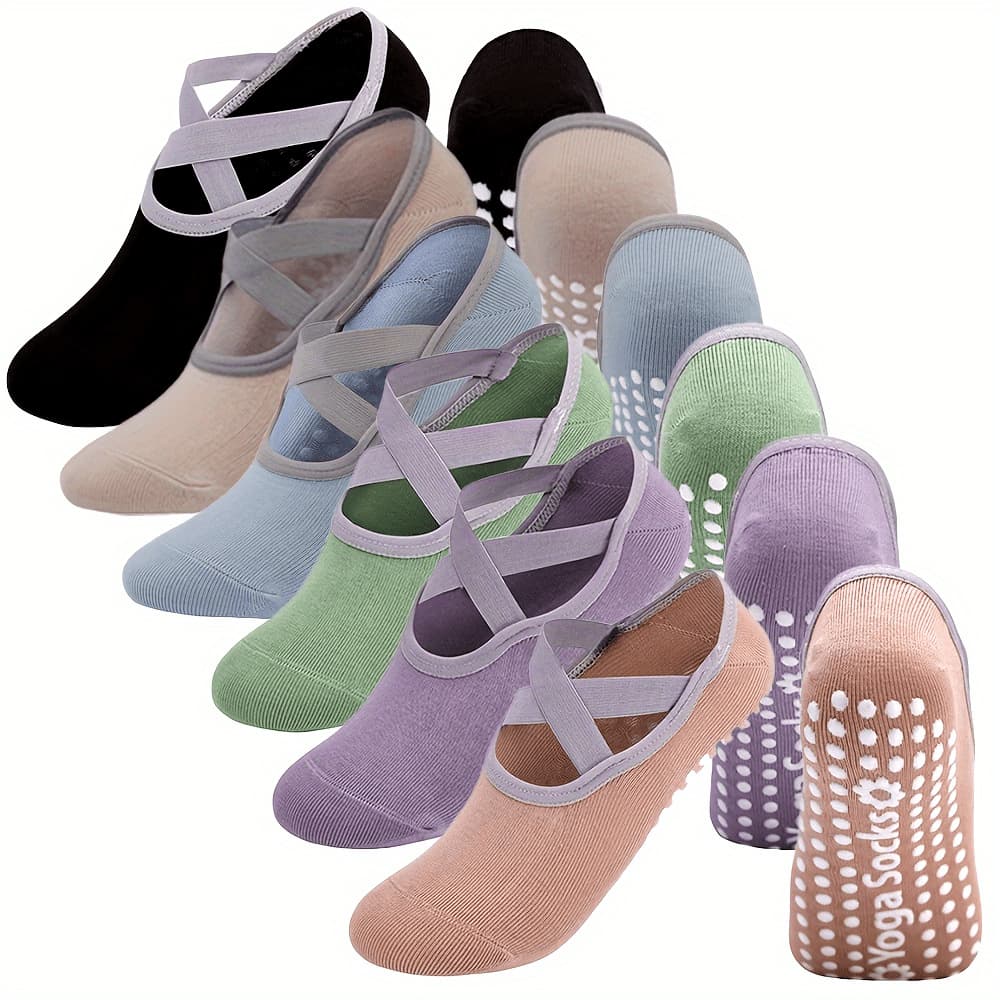 2025 New Cross-border Drop Shipping Women's Yoga Socks Breathable Blended Anti-Slip Socks Cross-border Drop Shipping