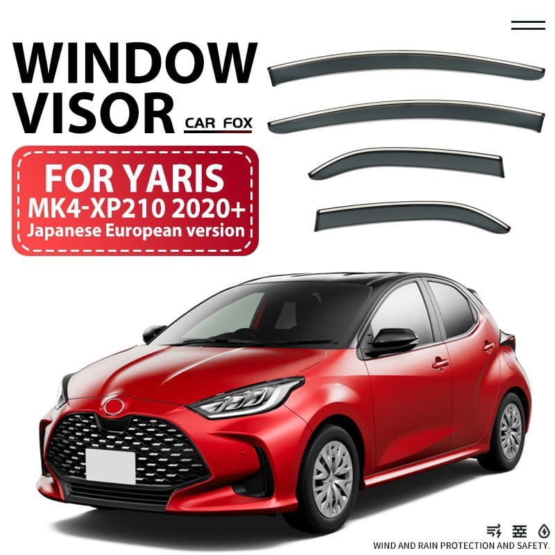 Compatible with Toyota Yaris Window Visor Rain Guard Sun Shade Spoiler TOYOTA YARIS
