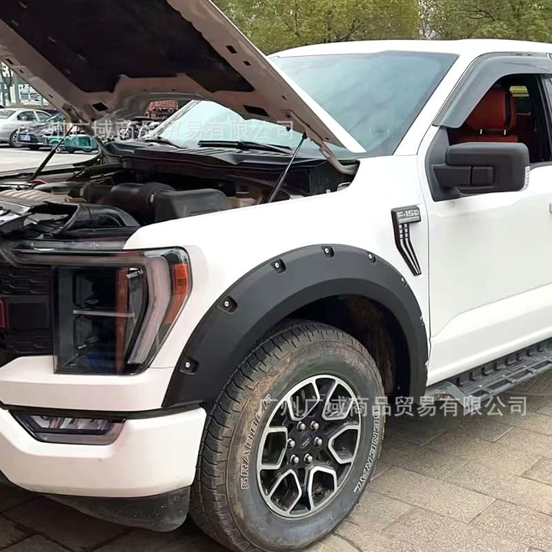 Compatible with 21-25 Ford F150 Modified Fender Flares Wide Body with Rivets Wheel Arch Fender Trim Panel