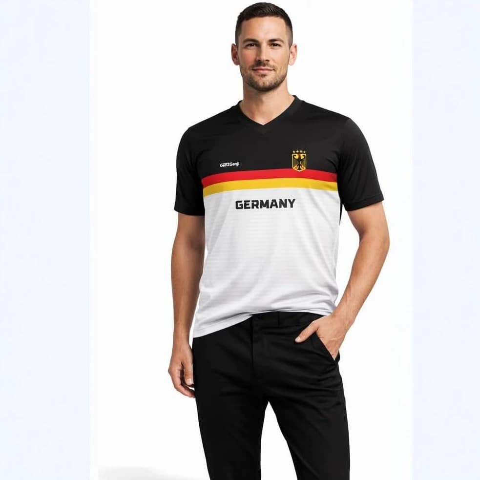 World Cup Germany Fan T-Shirt, Quick-Dry Breathable GERMANY National Team Football Jersey, Men's and Women's Sports Short-Sleeve Style