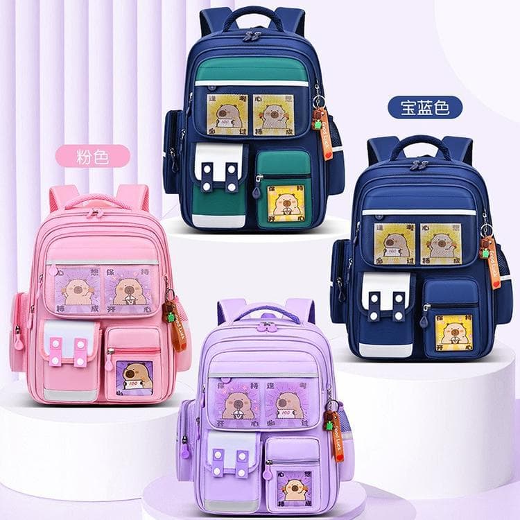 New cartoon schoolbags for primary school students grade 1-3-6 children's schoolbags, wear-resistant and burden-reducing backpacks, large-capacity backpacks