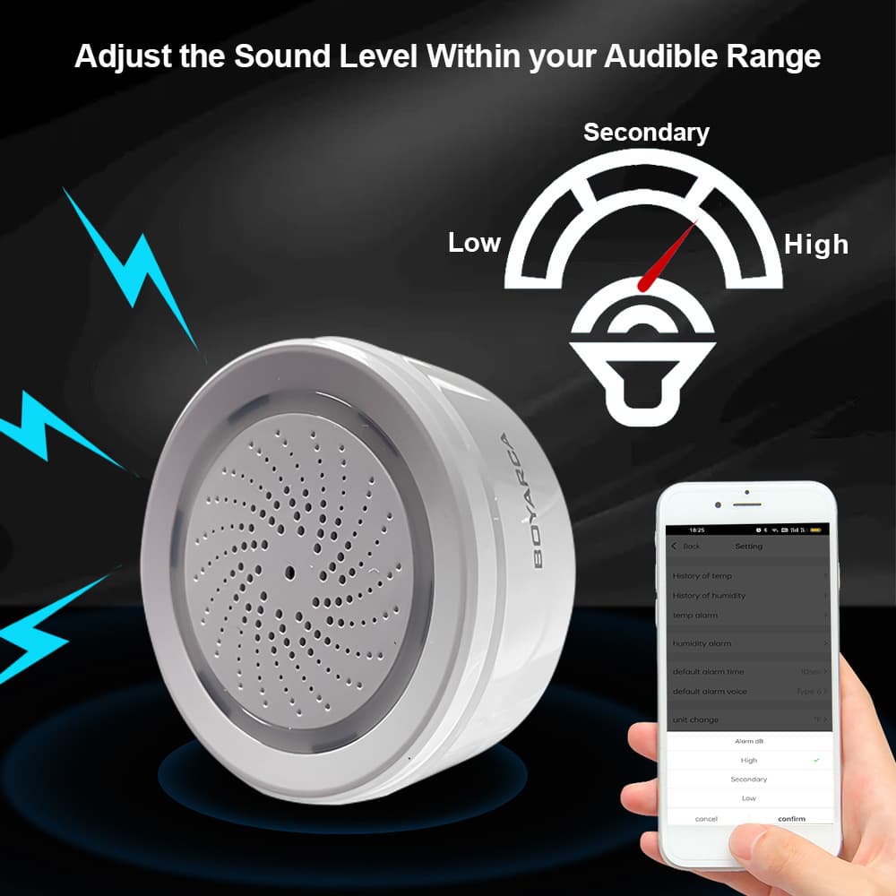 Cross-border Smart Three-in-One Audible and Visual Alarm with Tuya WiFi, Temperature, Humidity, and On-Site Alert Sensor
