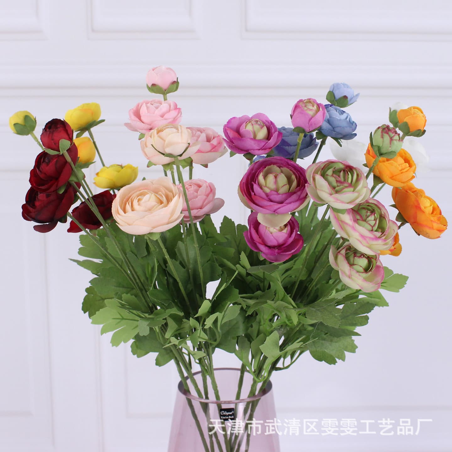 Artificial 4-Head Lotus, Artificial Camellia, Fake Flowers for Photography Props, Wedding Decoration Simulation Flowers for Export