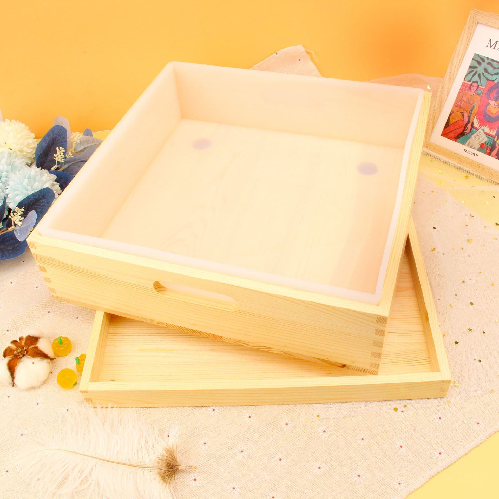 8KG Wooden Box Soap Mold, Handmade Soap Silicone Mold. Loaf, Cement, Chocolate, Ice Cube Mold