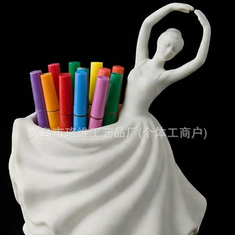 Cross-border new product 3D printed ballet dancer pen holder-elegant desktop sculpture ornaments living room room home