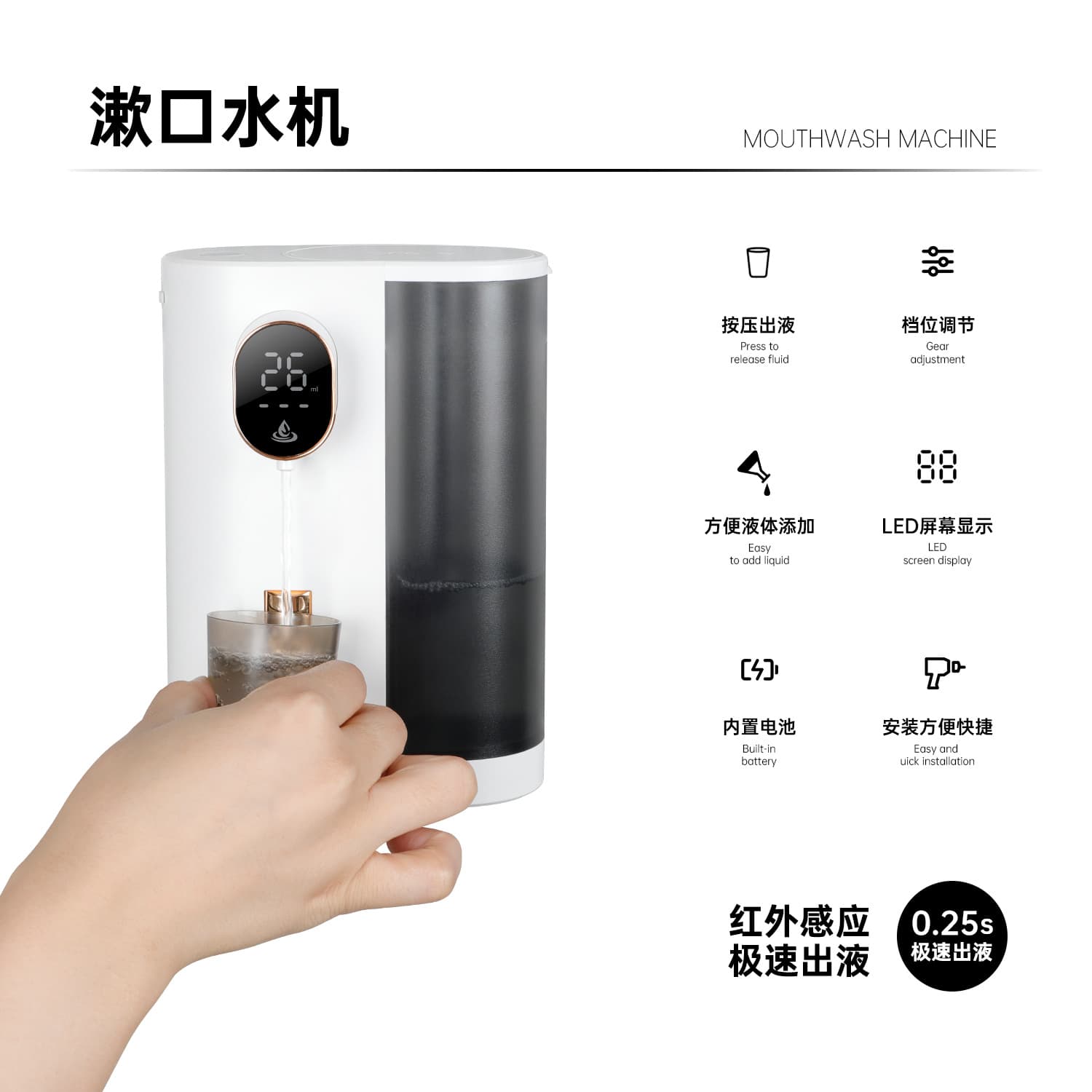 Amazon Automatic Mouthwash Dispenser USB Sensor-Activated Bathroom Oral Hygiene Device