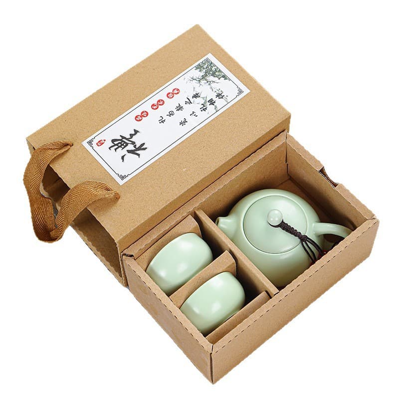 Dehua Ding Kiln Xishi Teapot with Two Cups, Ceramic Kung Fu Tea Set Gift Box, Mid-Autumn and National Day Wholesale Gifts