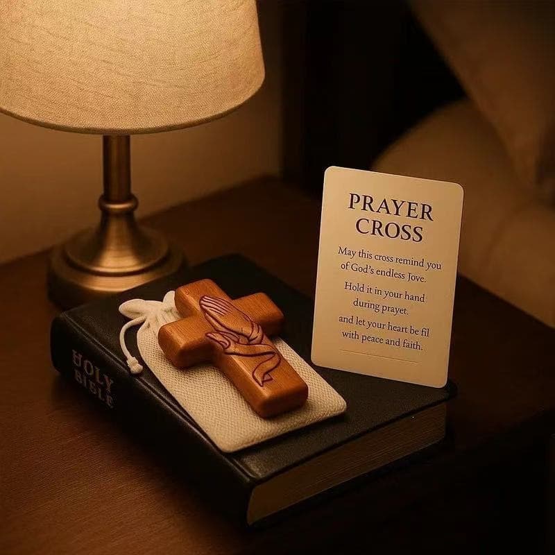 Cross-border Prayer Cross Gift -- Quietly Embrace Faith Wooden Prayer Cross