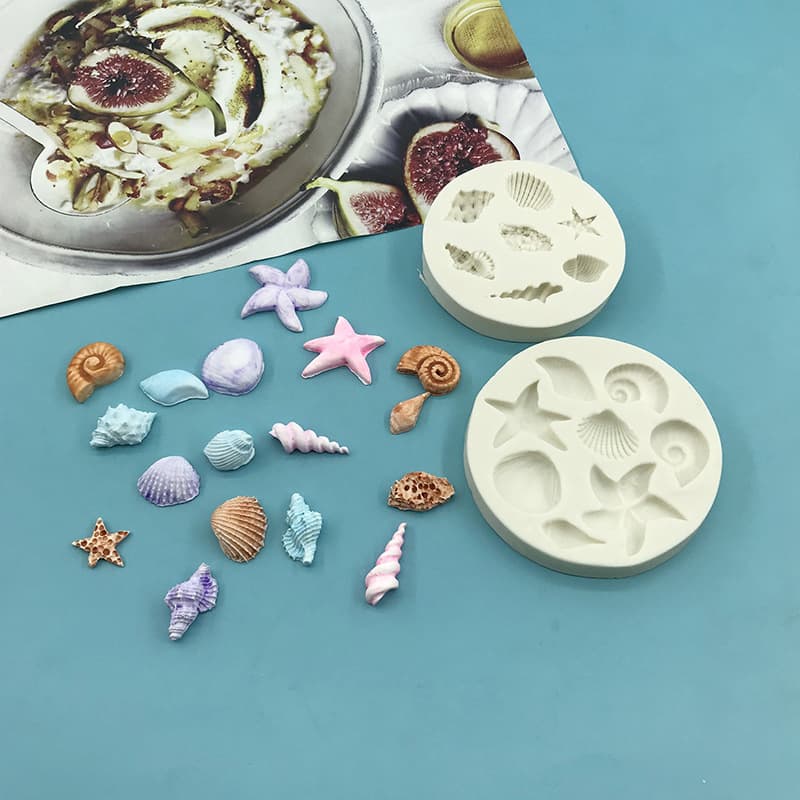Shell Silicone Molds Ocean Themed Snail Starfish Baking Tools DIY Sugar Chocolate Cake Decoration Assorted Irregular Shapes