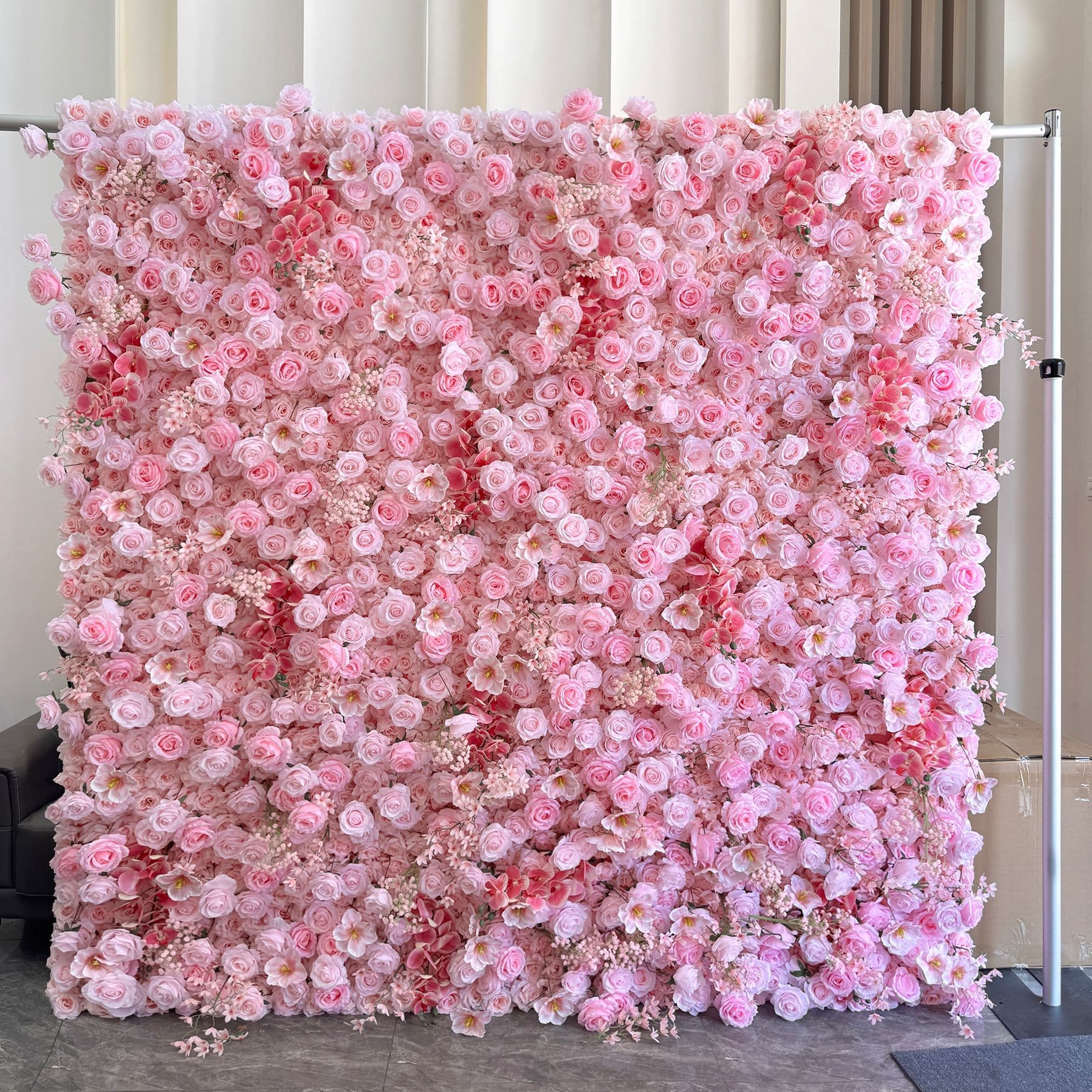 5D Three-Dimensional Gradient Flower Wall Backdrop Artificial Flower Wall Wedding Decoration Photo Op Scene Setup Fake Flower Wall