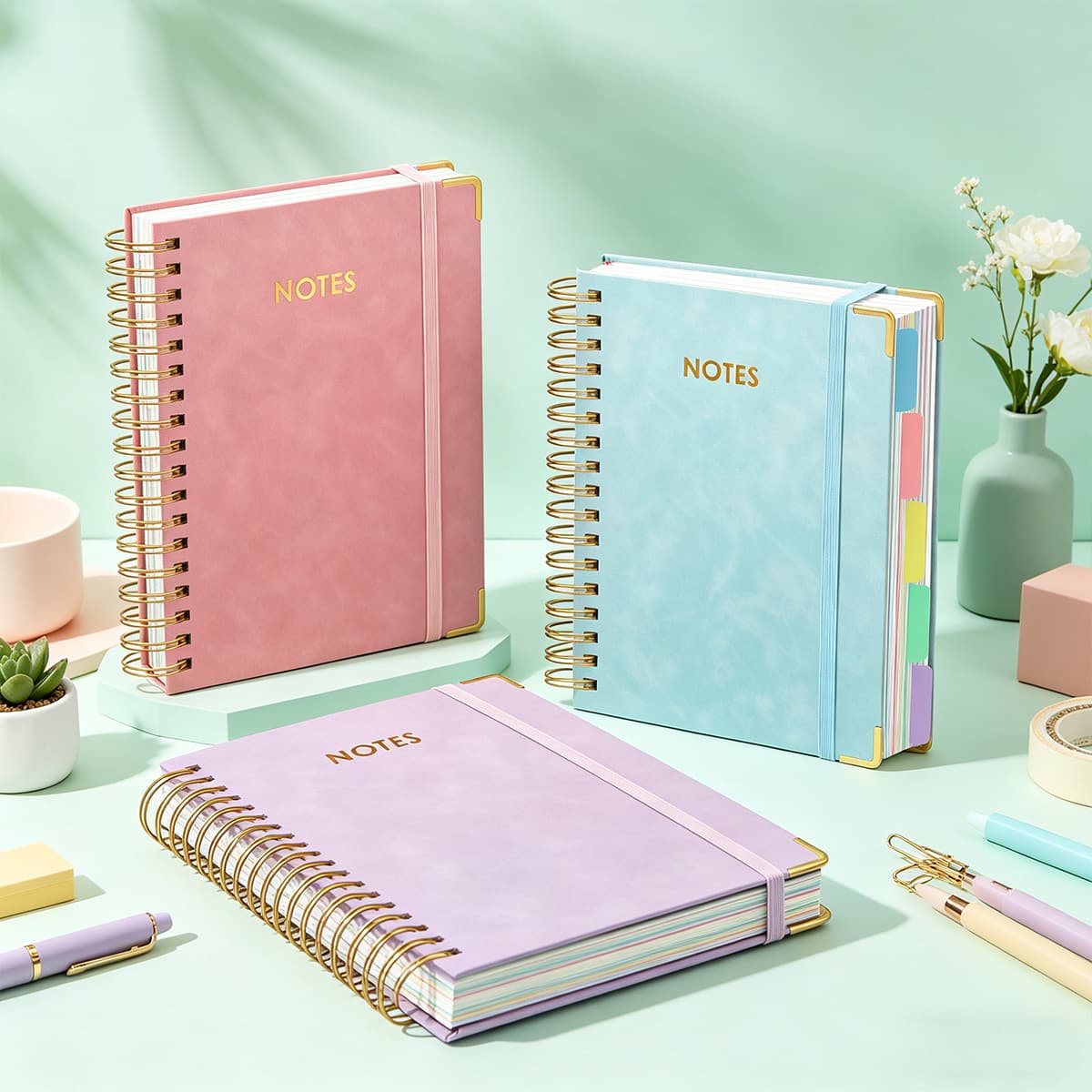 B5 coil notebook cross-border theme notebook for college students study notepad office strap notebook high-value notebook