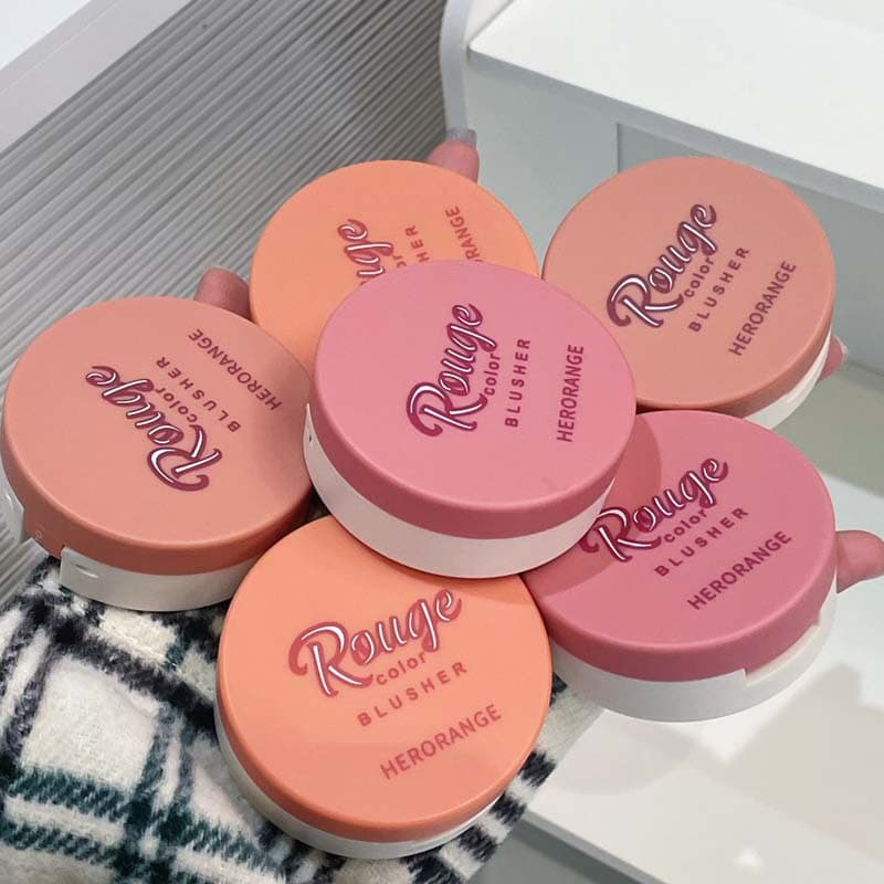HERORANGE~ Light Color Brightening Blush Cream, Sheer Natural Color, Fine Powder Texture, Long-Lasting, Matte Blush