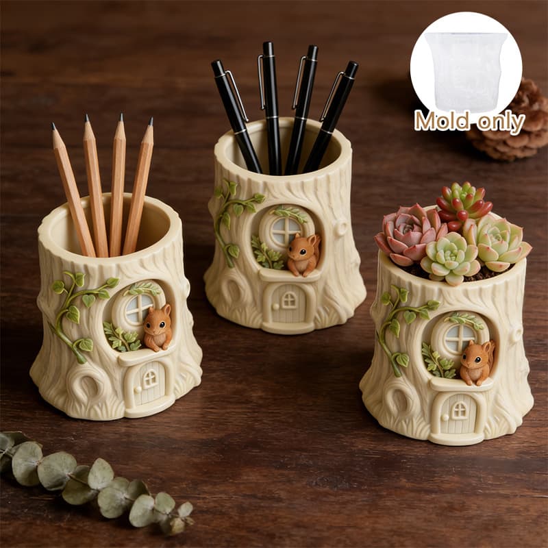 Print dot DIY glue film with aromatherapy candle cup vase storage silicone mold tree hole squirrel house plaster cup grinder