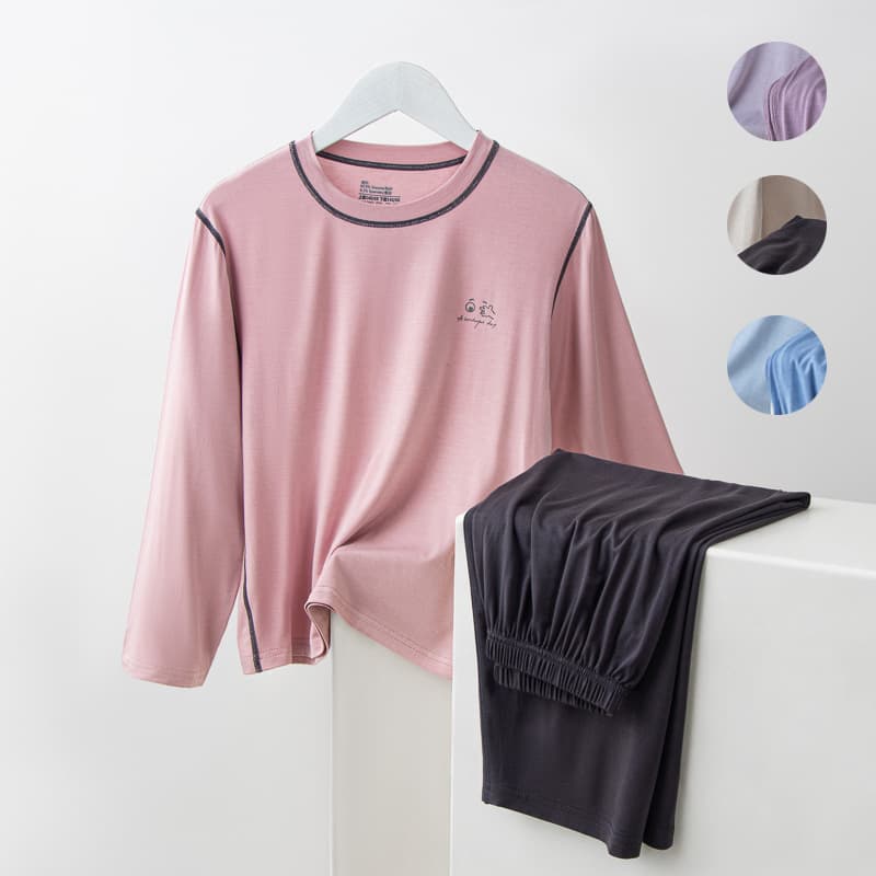 Boys Modal Pajamas Children's Homewear Girls Long Sleeve Set Summer Thin Youth Ice Silk Air Conditioning Suit