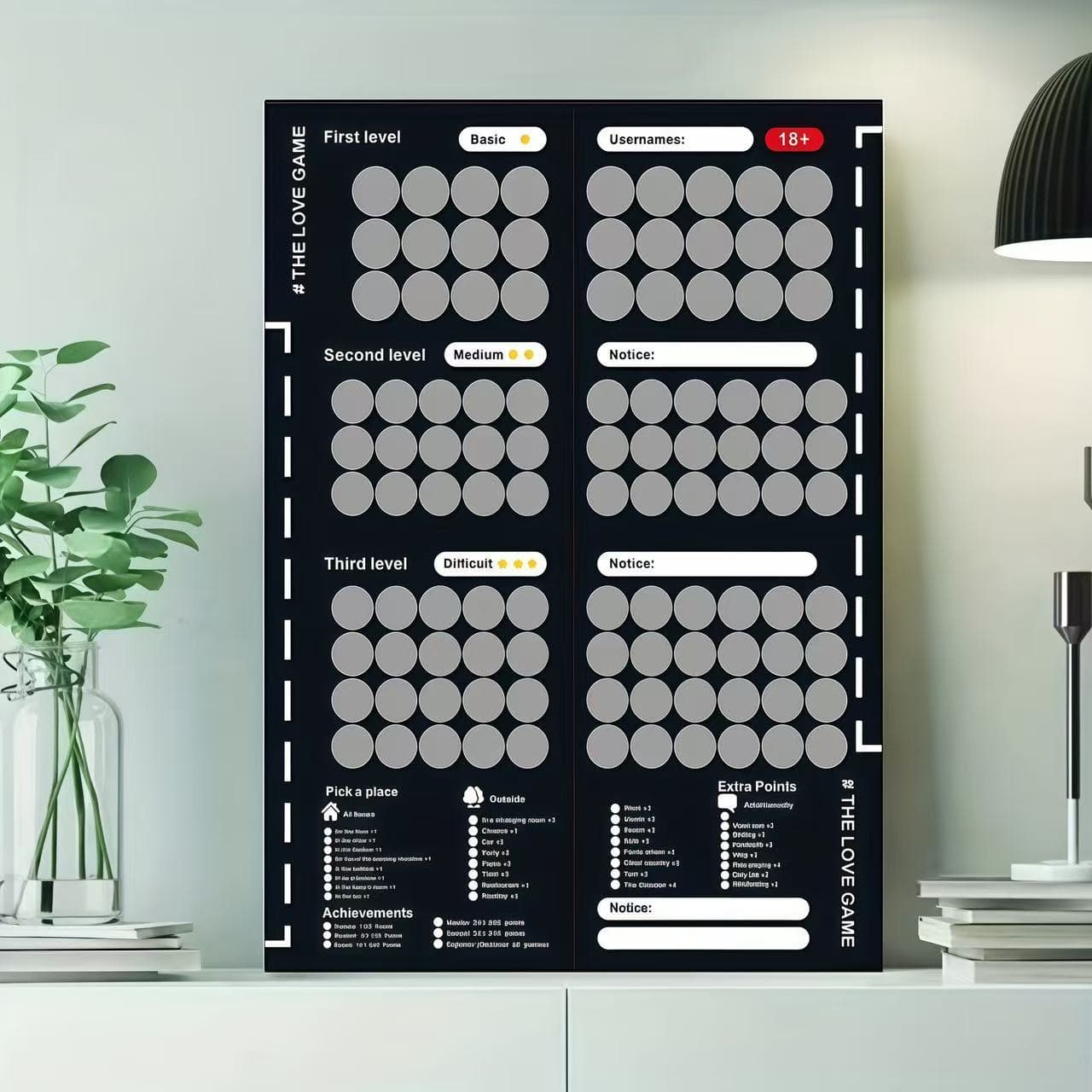 New Cross-Border Couple Scratch Card Game to Enhance Relationship Scratch Card 104 Modern Black Scene Poster In Stock