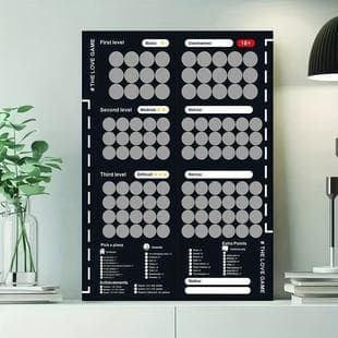 New Couple Scratch-Off Game Cards to Strengthen Relationships - 104 Modern Black Scene Poster, In Stock