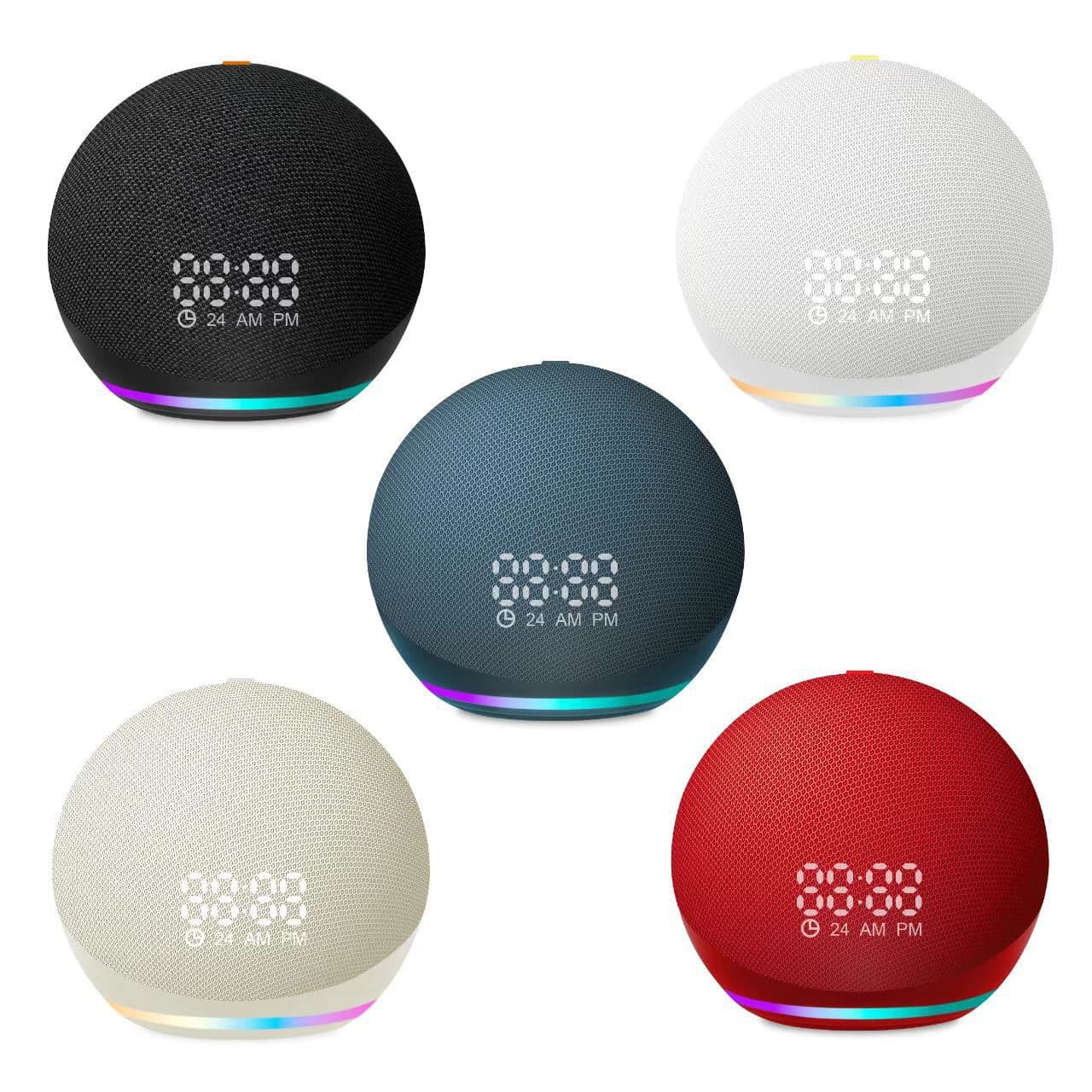 Cross-Border Hot-Selling Product: Alaxe Clock Bluetooth Speaker, Fabric-Covered Mini Speaker with Heavy Bass, Desktop Portable Speaker