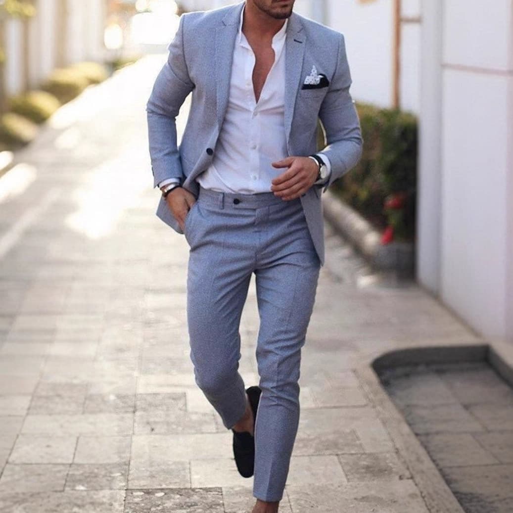 New Digital Print Suit Set Two-Piece Men's Plus Size Blazer and Suit Set