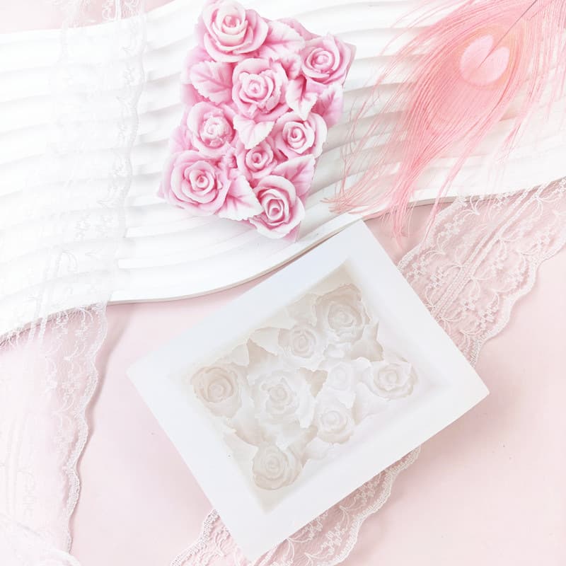DIY Rose Shape Silicone Mold for Handmade Soap, Aromatherapy, Plaster Candle Mold, Cake Decoration Ornament Mold