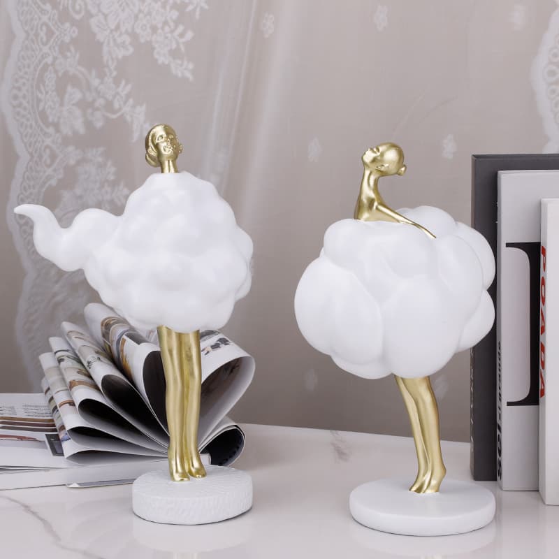 REDECO Creative Bubble Girl Desktop Ornament Premium Office Living Room TV Cabinet Entryway Desk Decor