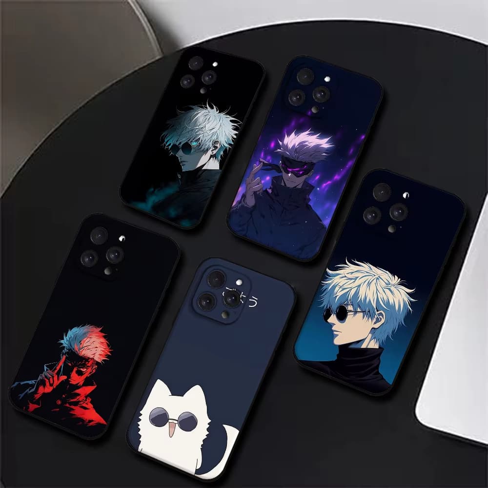 Jujutsu Kaisen Gojo Satoru Compatible iPhone 17 Trendy Men's 11XR Full Coverage Anti-Drop 15/16 Pro Cool Phone Case