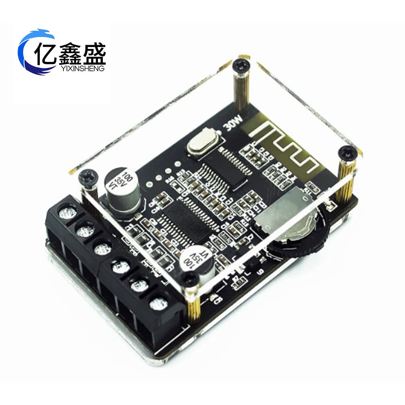 10W/15W/20W Stereo Bluetooth Amplifier Board 12V/24V High Power Digital Amplifier Module XY-P15W