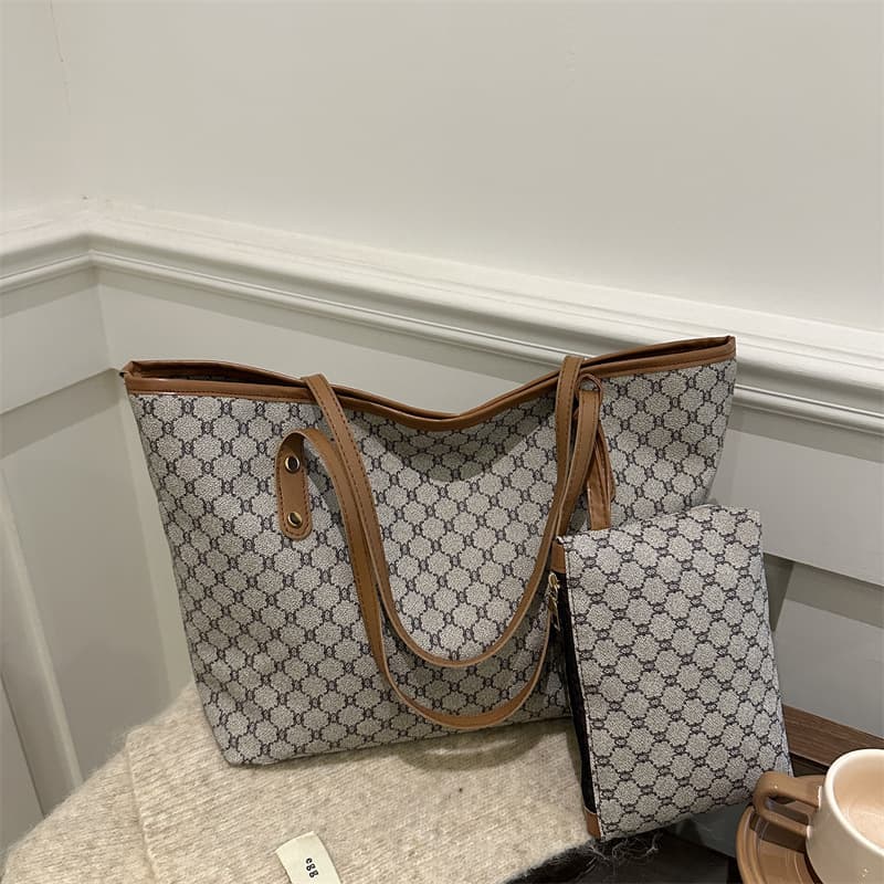 High-End Textured Cross-Border New Two-Piece Set Large-Capacity Tote Bag Fashionable Versatile Internet Celebrity Popular Handbag for Women