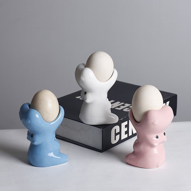 Cross-border Big Mouth Hippo Design Unique Egg Holder Egg Cup Storage Breakfast Egg Stand Dessert Dip Dish Ornament