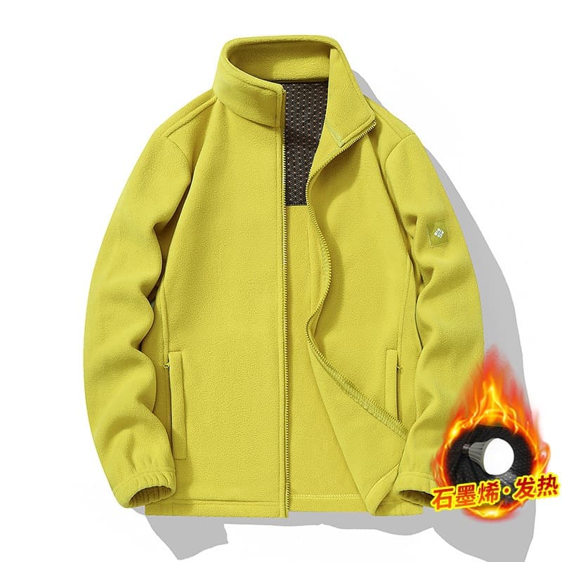Men's Fleece Jacket, Women's Fleece Lining for Outdoor Hiking, Thick Warm Reversible Fleece Coat for Spring and Autumn