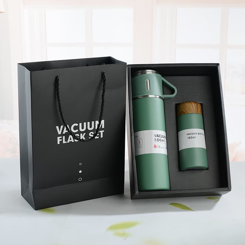 New Stainless Steel Vacuum Cup Gift Set with Portable Carry Bag, Mini Cup, and Laser Logo