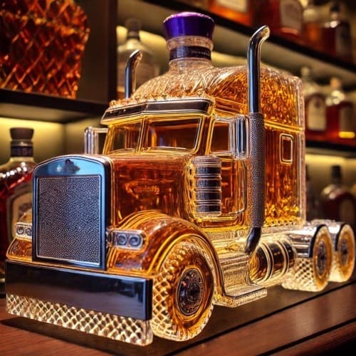 New Cross-Border Classic Car Glass Wine Bottle Semi-Truck Whiskey Bottle