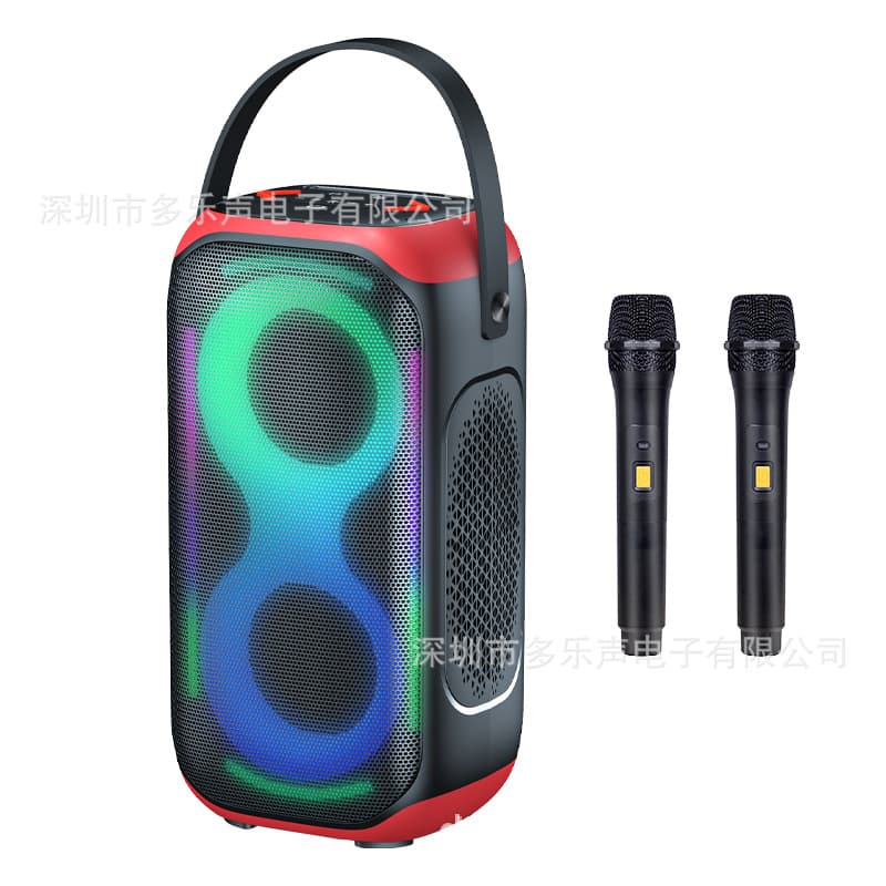 Party Speaker Satchel Portable Bluetooth Speaker with Microphone Stand Outdoor Waterproof RGB Light Subwoofer
